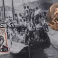 Migrantes canarios en uno de los barcos hacia América e imágenes de Alfonso Espínola e Ildefonso de León