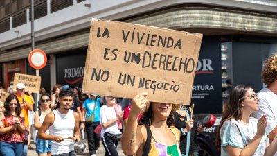 Movilización por una vivienda digna en Lanzarote. Foto: Andrea Domínguez.