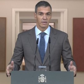Pedro Sánchez durante su rueda de prensa en Moncloa este 5 de octubre.