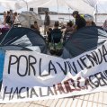 Acampados por la vivienda en Arrecife. Foto: Juan Mateos