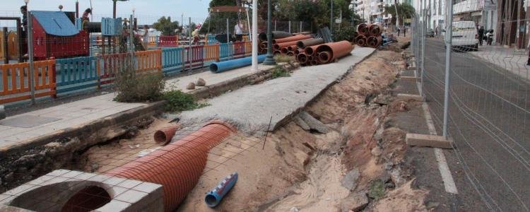 obras avenida tuberías febrero